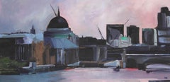 R – Ölgemälde, Londoner Skyline, 20. Jahrhundert