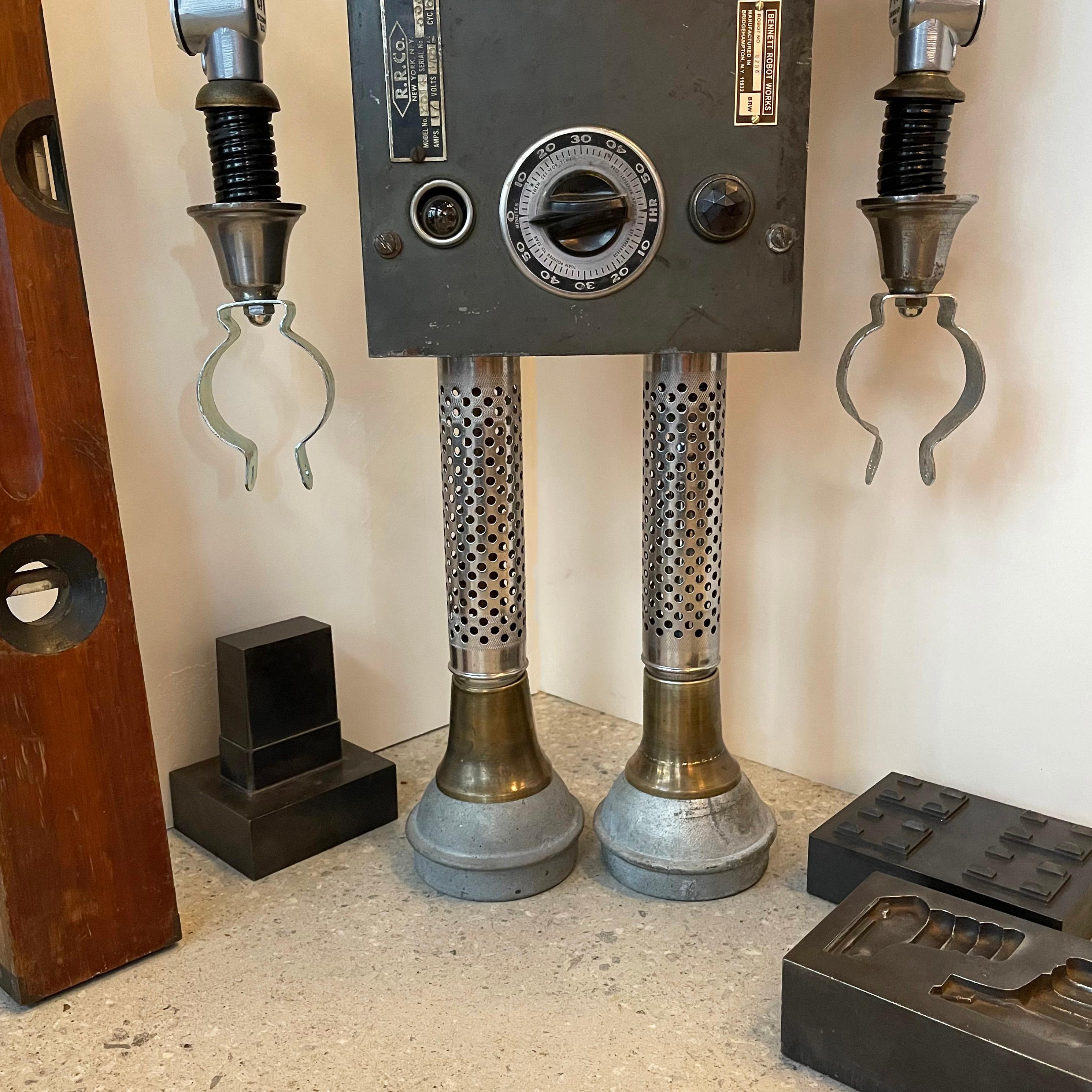 Metal R.R. Robot Sculpture by Bennett Robot Works