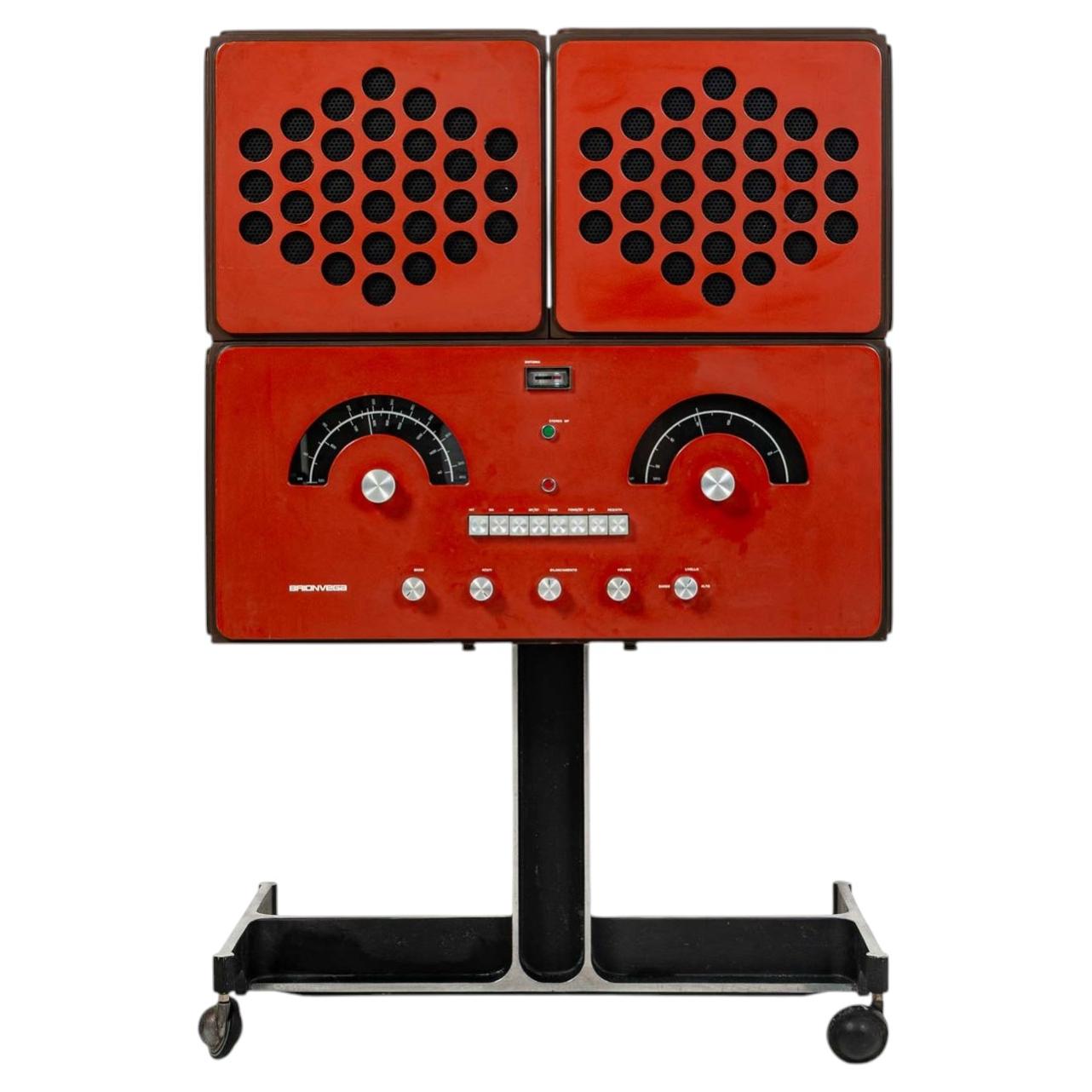 RR126 Radiophonograph Turntable by the Castiglionis for Brionvega Red Edition