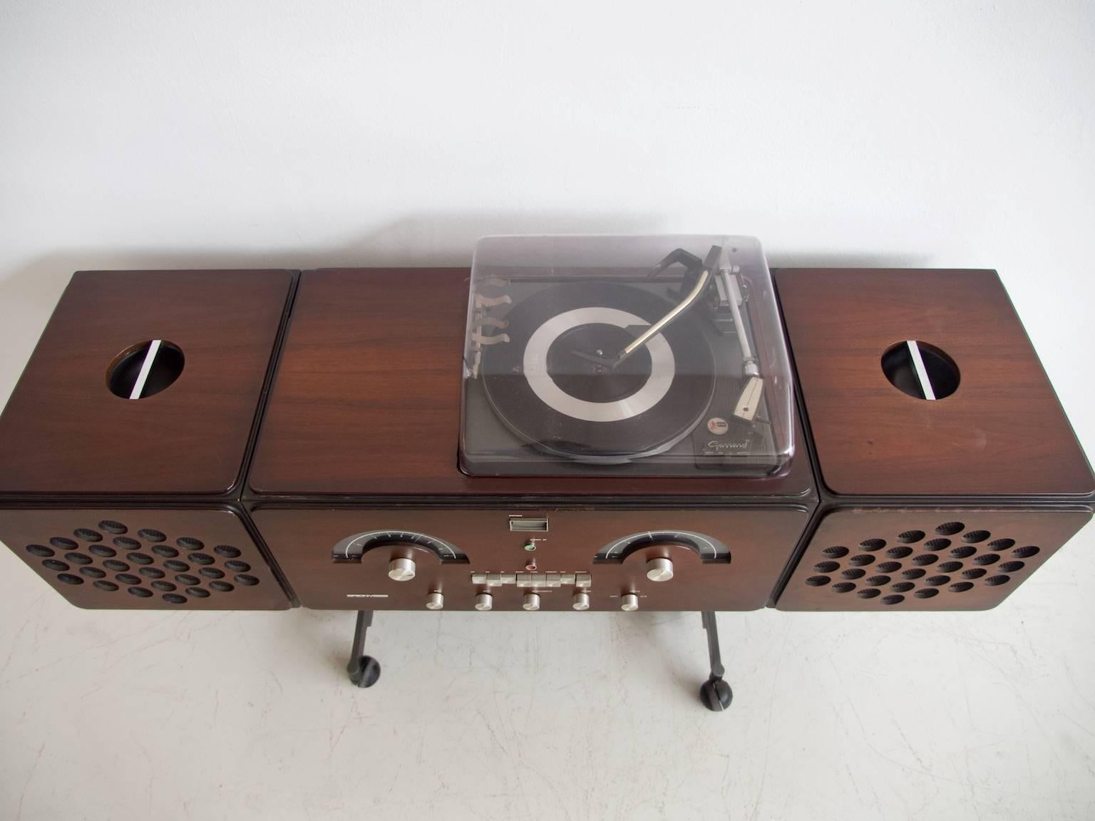 italien Système stéréo Rr126 Conçu par Achille Castiglioni:: fabriqué par Brionvega:: 1965