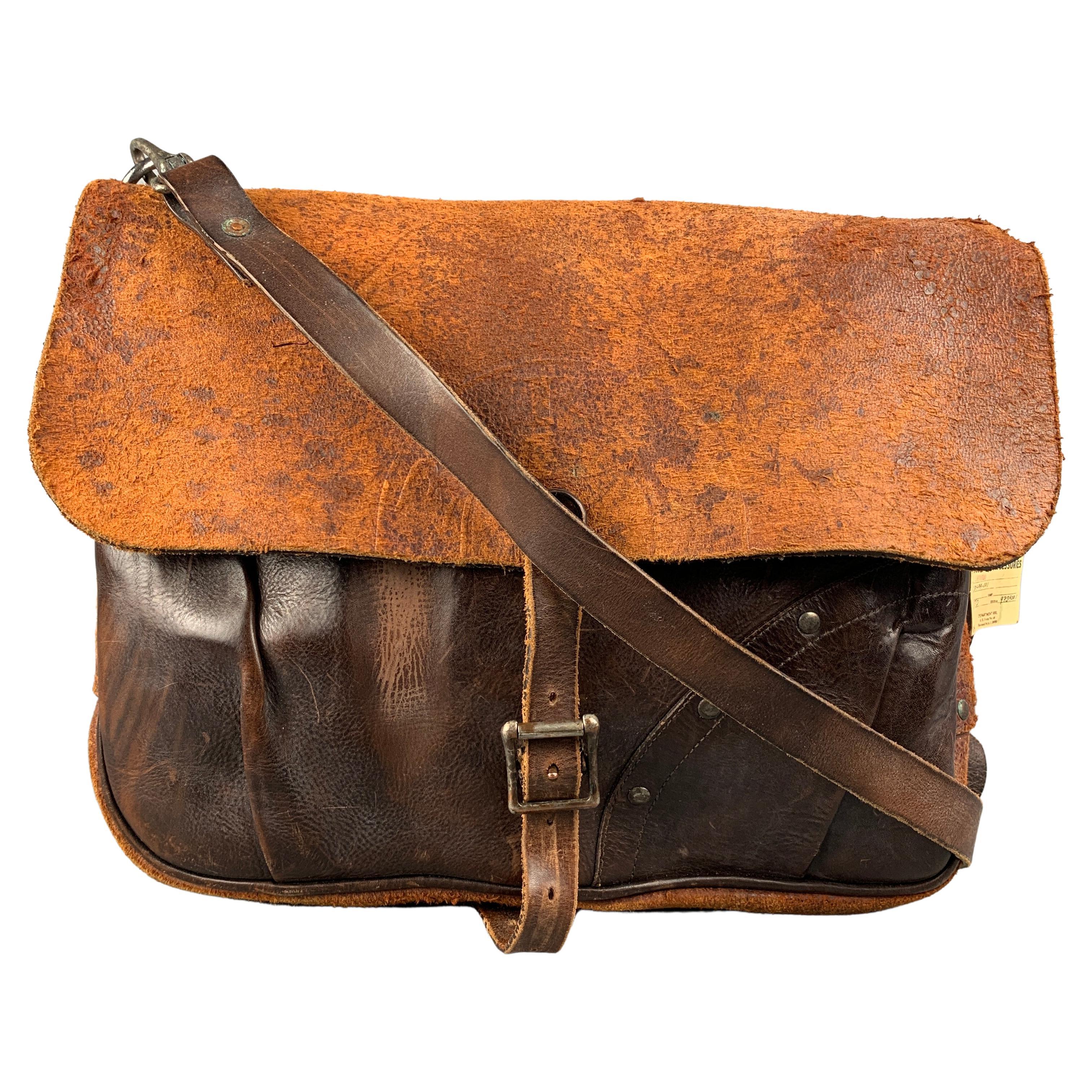 RRL by RALPH LAUREN Limited Edition Brown Distressed Reversed Leather Bag
