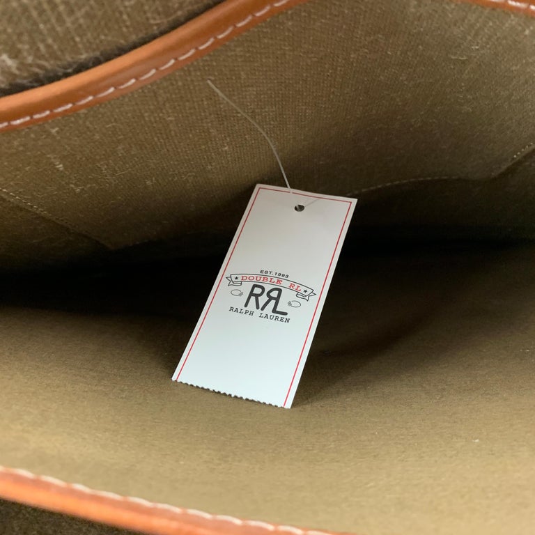 RRL by RALPH LAUREN Olive and Tan Canvas Leather Messenger Bag at 1stDibs