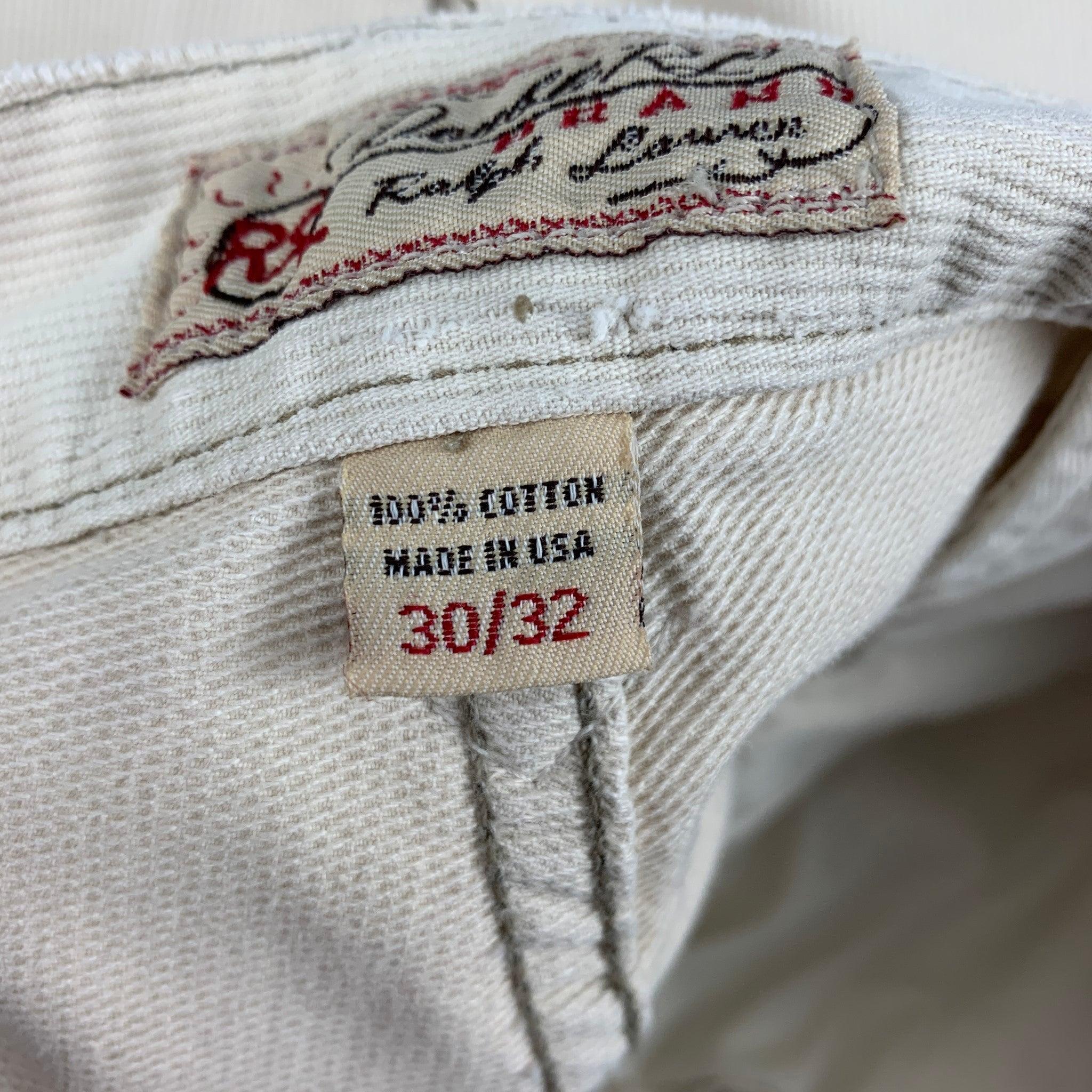 RRL by RALPH LAUREN Size 30 Beige Cotton Jean Cut Casual Pants In Good Condition For Sale In San Francisco, CA