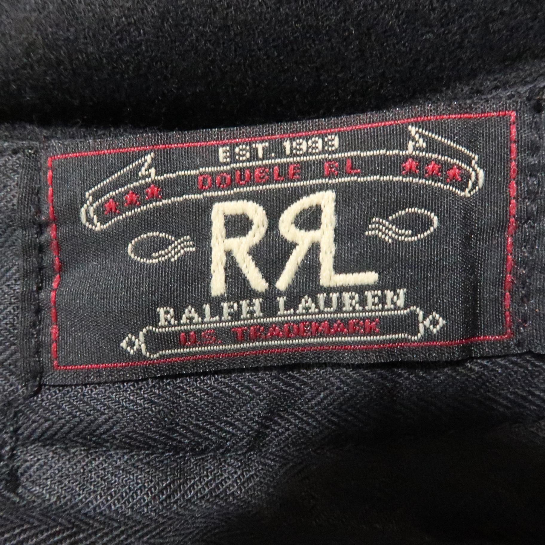 RRL by RALPH LAUREN Size 34 Black Solid Wool 32 Back Belt Dress Pants 2