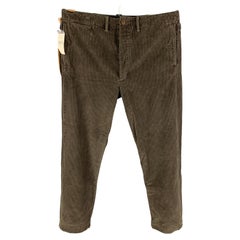 RRL by RALPH LAUREN Braune Casual-Hose aus Kord-Baumwolle, Größe 36