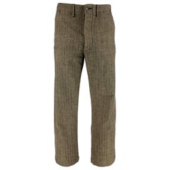 RRL by RALPH LAUREN Größe 36 Graue sinnliche Hose mit Fischgrätenmuster aus Baumwollmischung