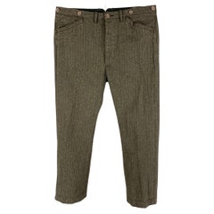 RRL by RALPH LAUREN Size 36 Olive Herringbone Button Fly Casual Pants