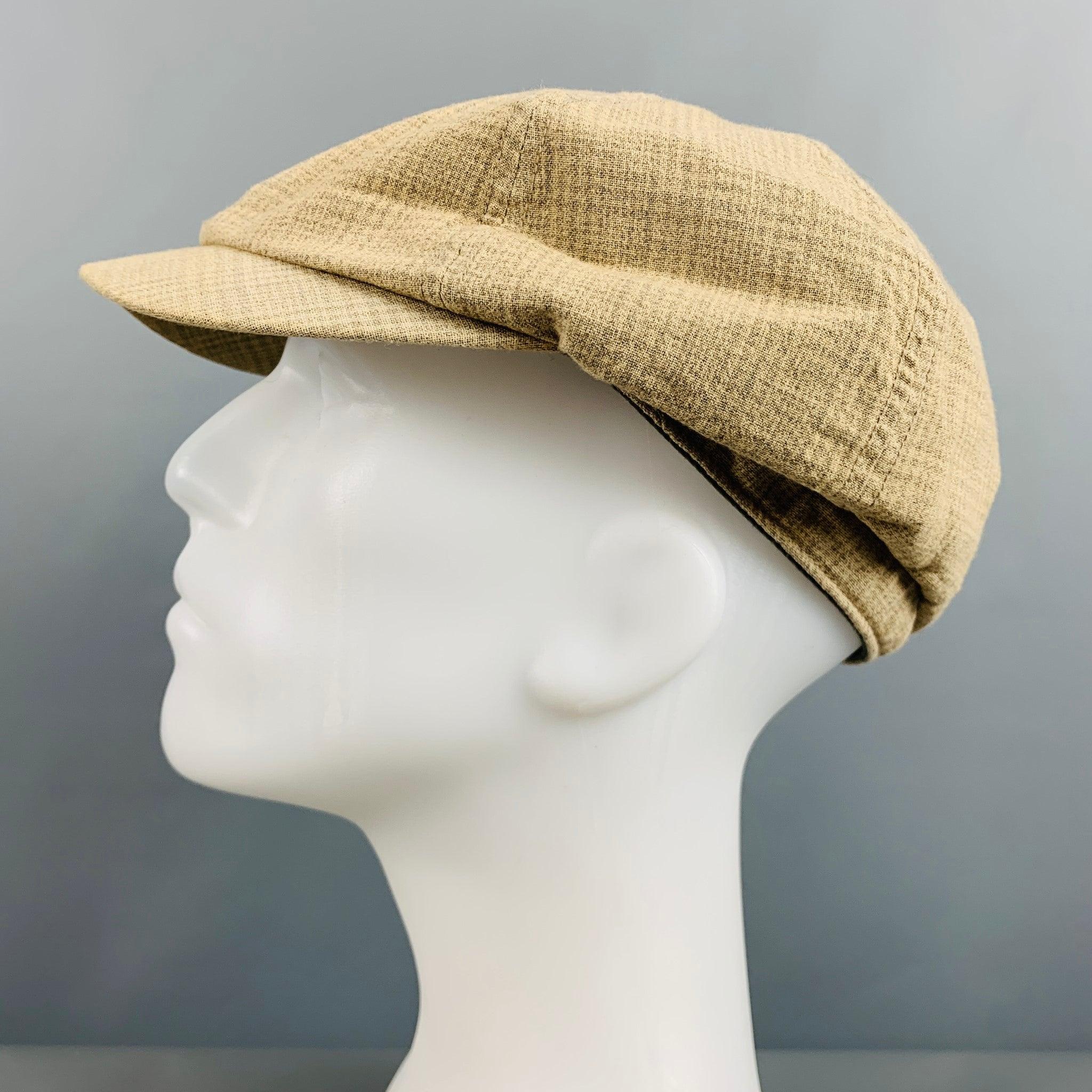 RRL by RALPH LAUREN Size L Beige Grey Plaid Hats In Good Condition For Sale In San Francisco, CA