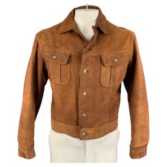RRL by RALPH LAUREN Size L Brown Distressed Leather Western Jacket