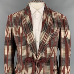 RRL by RALPH LAUREN Size L Brown & Grey Cream Navajo Cotton Sport Coat