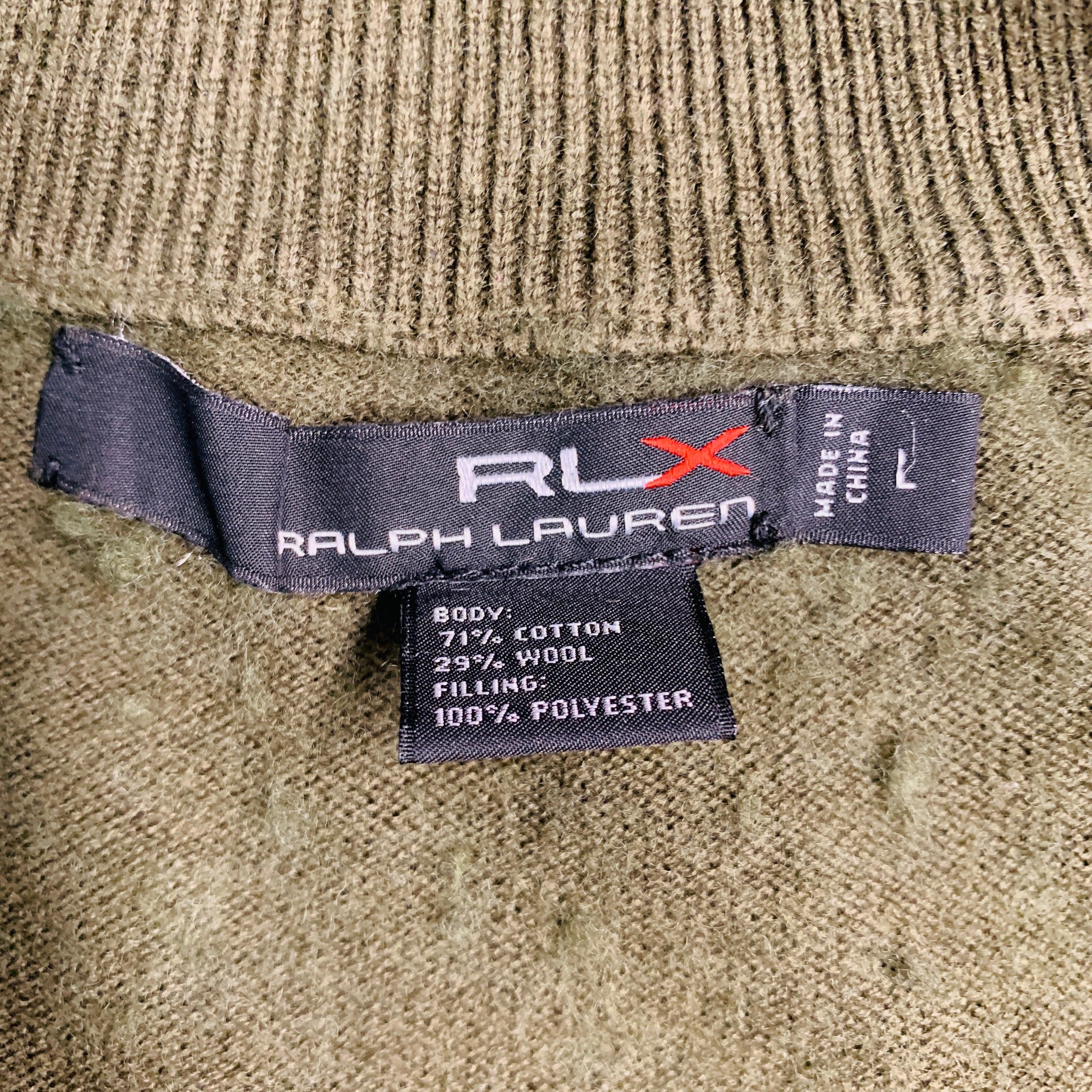 RRL by RALPH LAUREN  Veste en laine de coton matelassée verte, taille L en vente 3