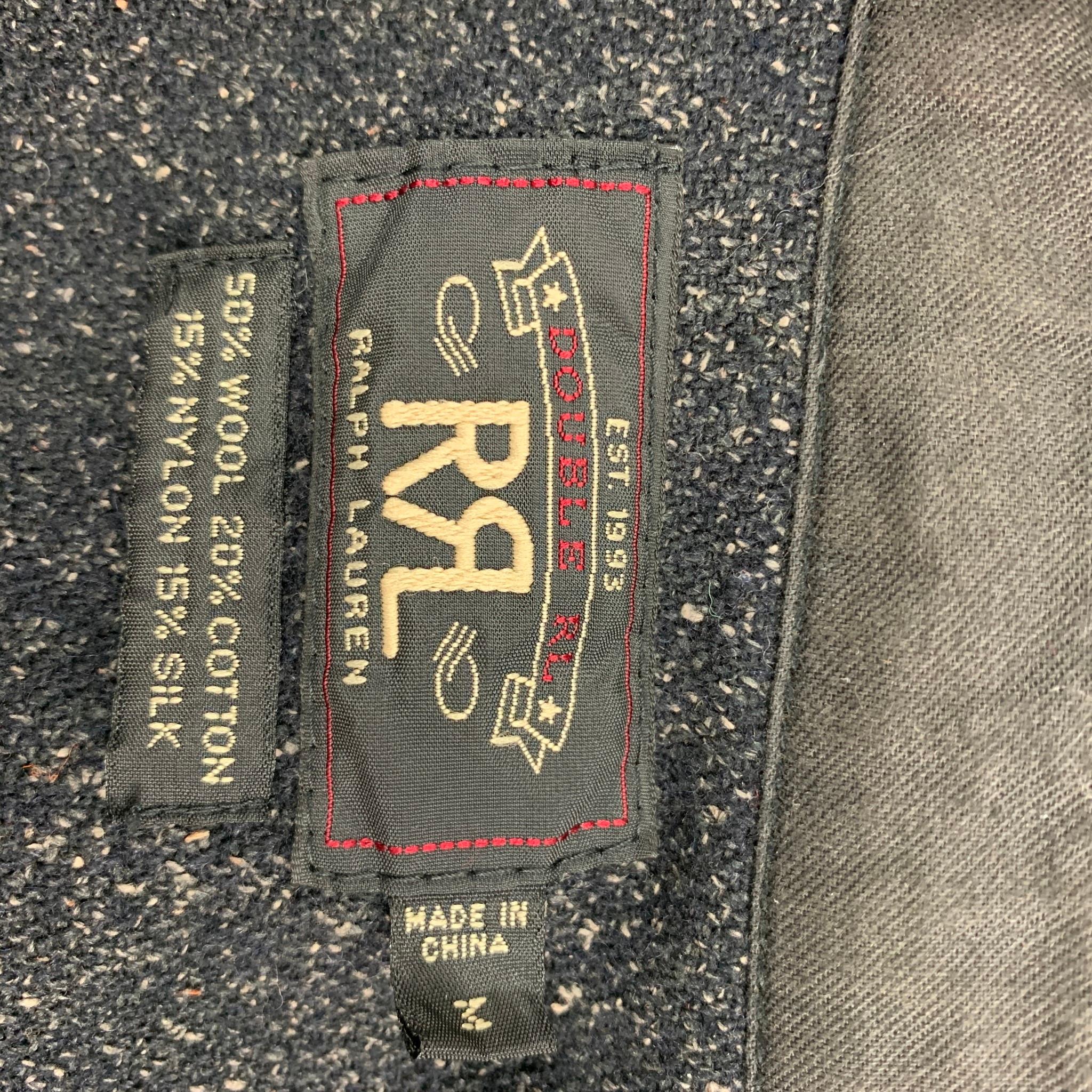 RRL by RALPH LAUREN Size M Black & Oatmeal Heather Wool Blend Long Sleeve Shirt 1