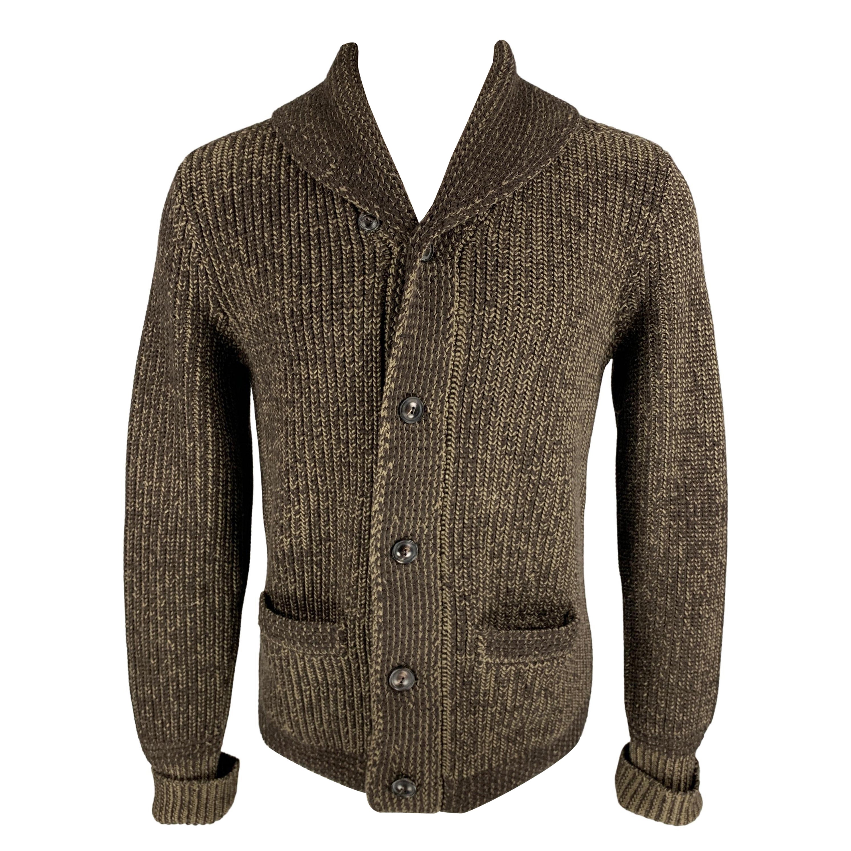 RRL by RALPH LAUREN Size M Brown 
Olive Knitted Wool Jacket