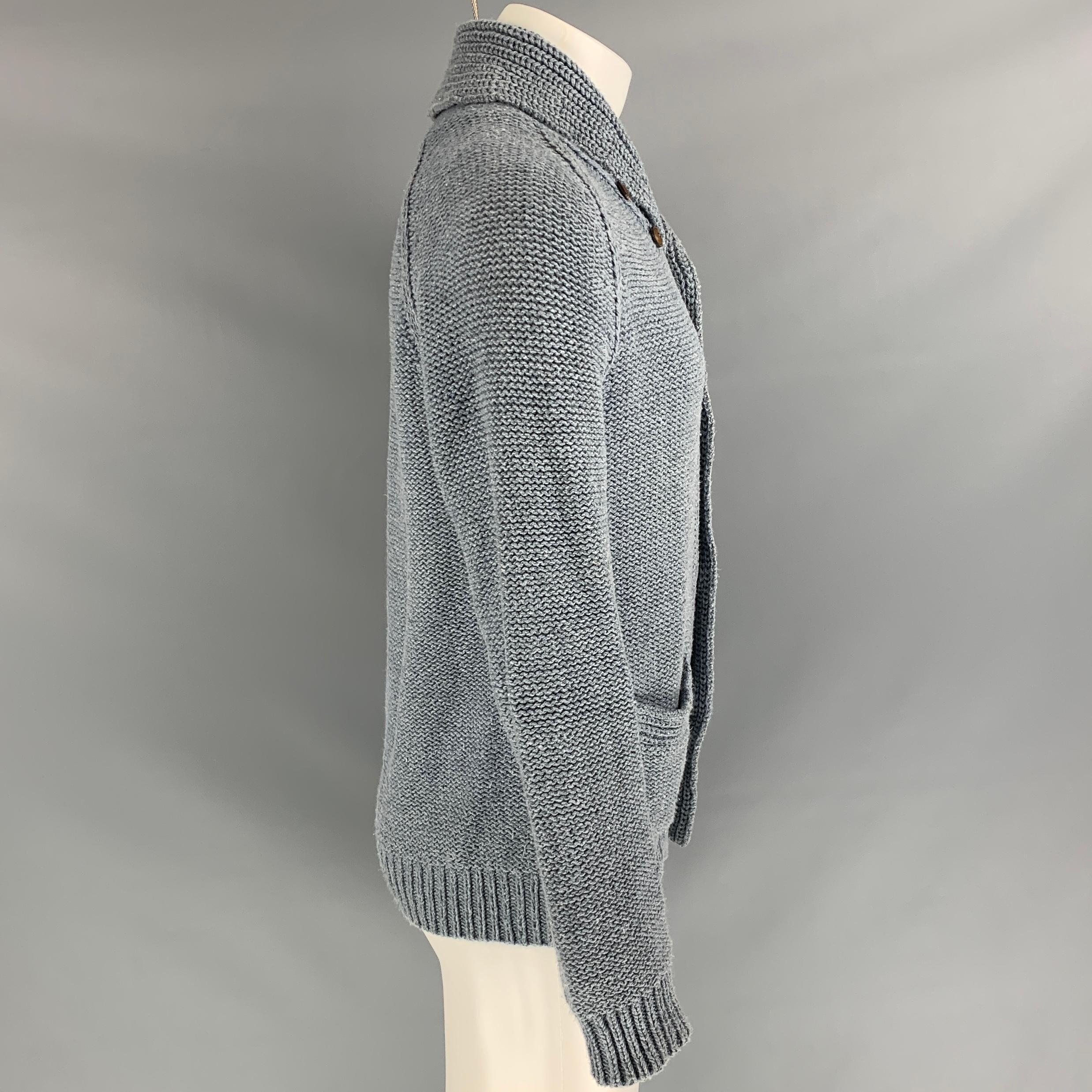 Gray RRL by RALPH LAUREN Size M Powder Blue Knitted Cotton / Polyester Jacket