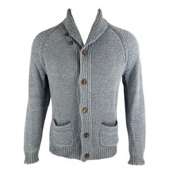 RRL by RALPH LAUREN Size M Powder Blue Knitted Cotton / Polyester Jacket