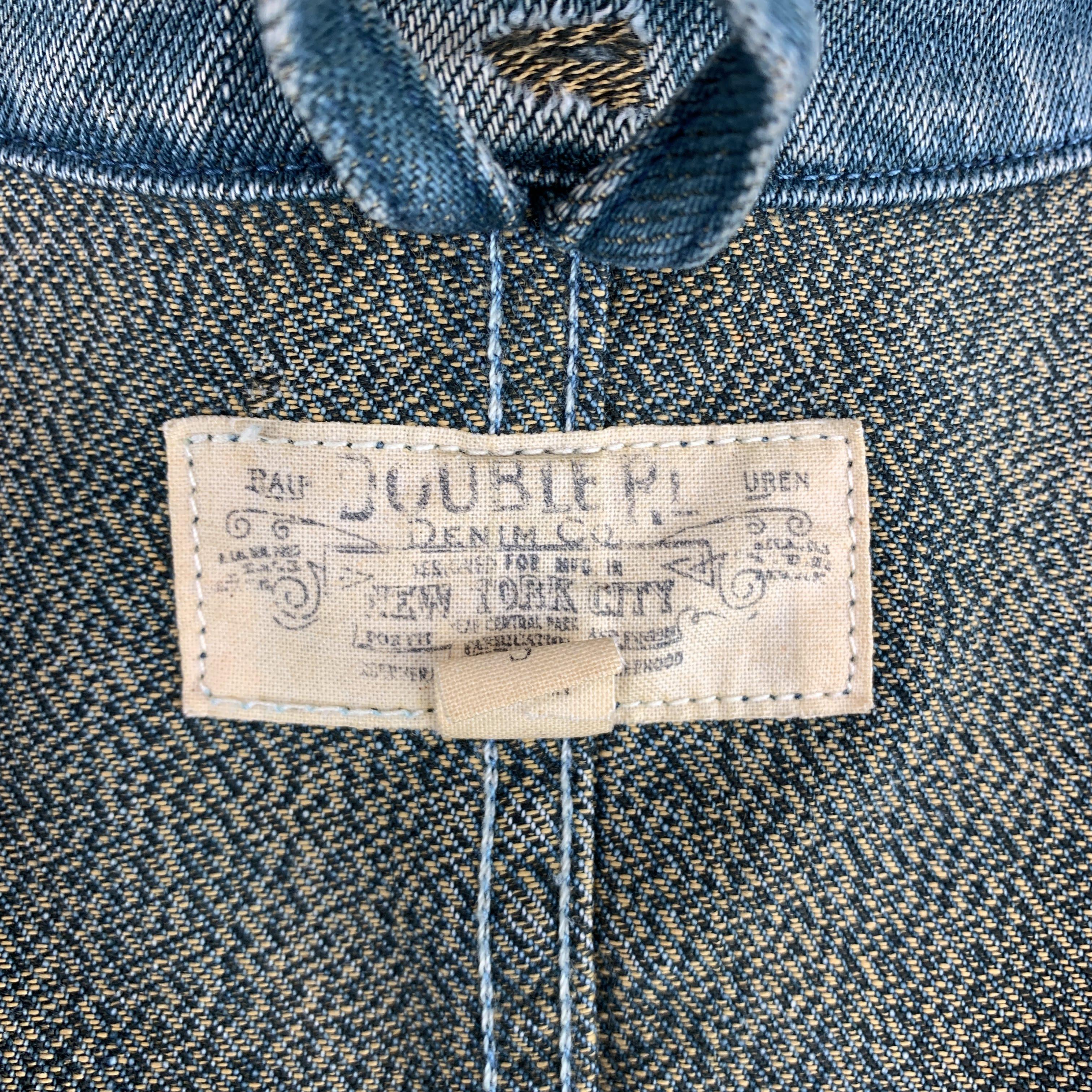RRL by RALPH LAUREN Size S Blue Distressed Dirty Washed Denim Work Jacket 7