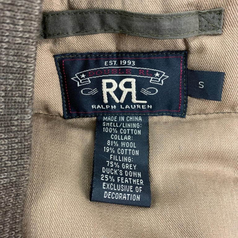 RRL by RALPH LAUREN Size S Brown Quilted Cotton Zip Up Vest at 1stDibs