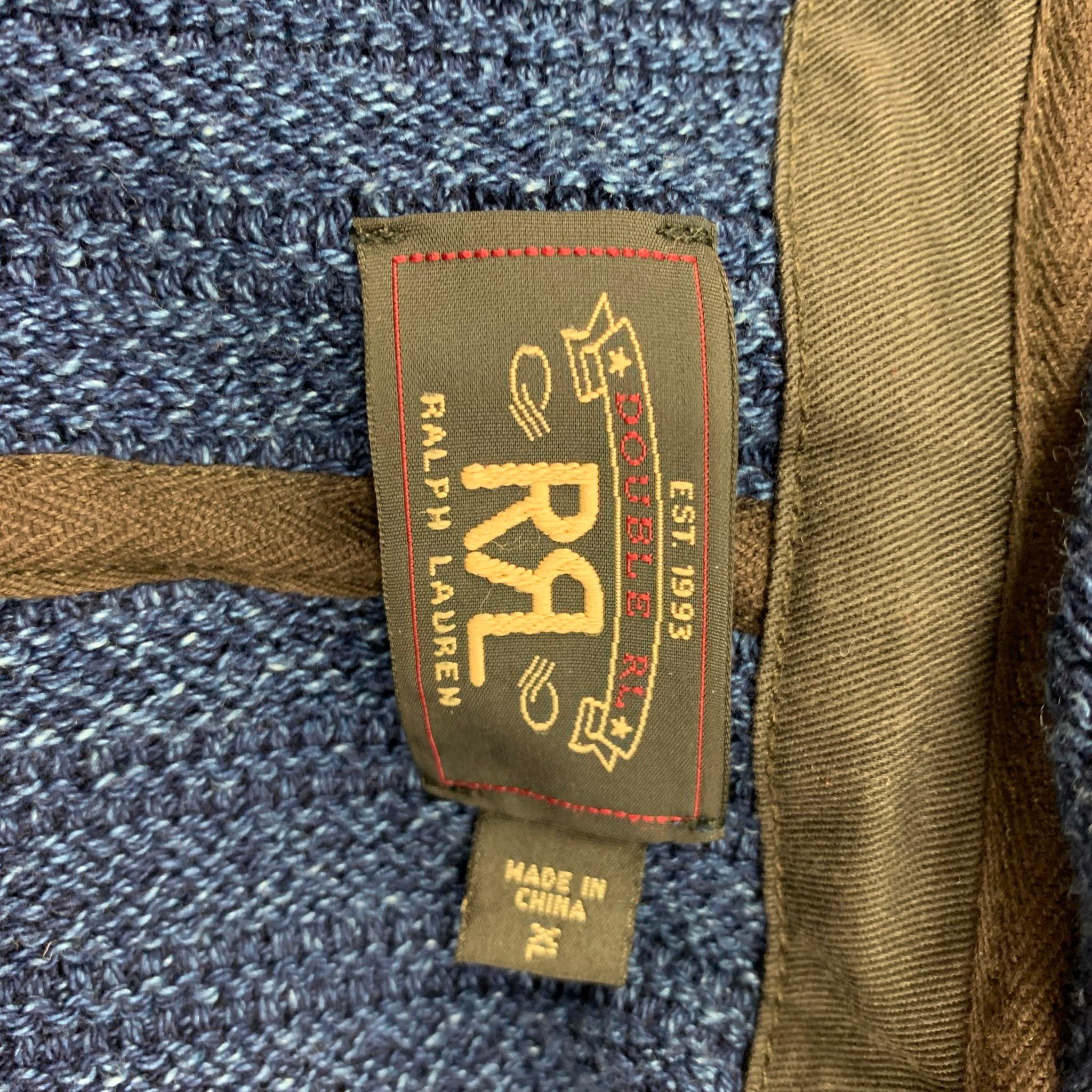 Men's RRL by RALPH LAUREN Size XL Blue Knitted Snaps Vest