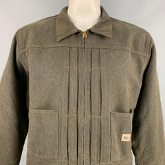 RRL by RALPH LAUREN Size XL Charcoal Herringbone Cotton Jacket