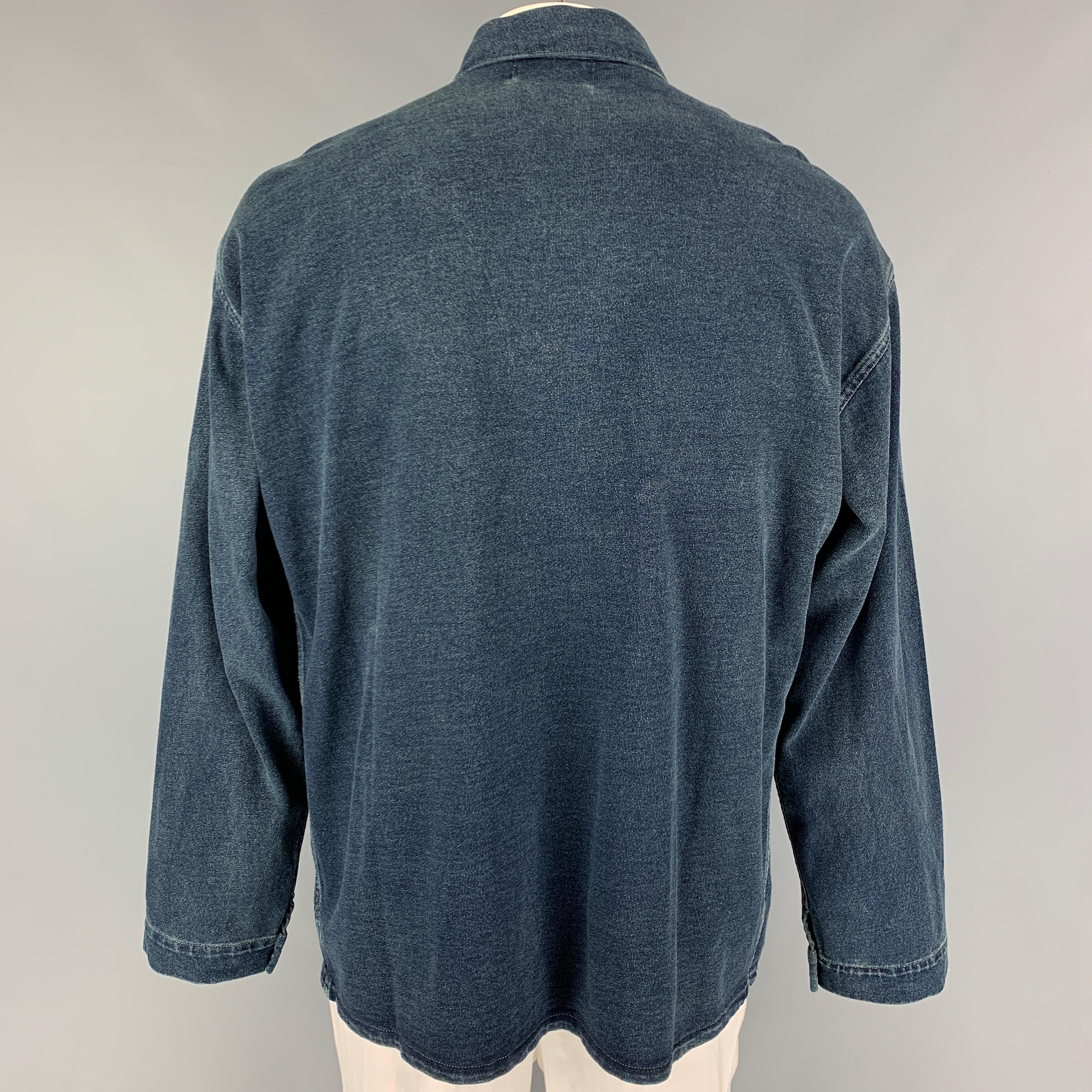 RRL by RALPH LAUREN Size XL Dark Blue Cotton Jacket In Good Condition In San Francisco, CA