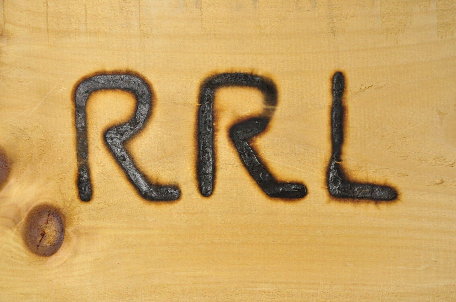 Modern RRL Wooden Sliding Lid Crate Ralph Lauren? Perishable Burn Mark Storage Box For Sale