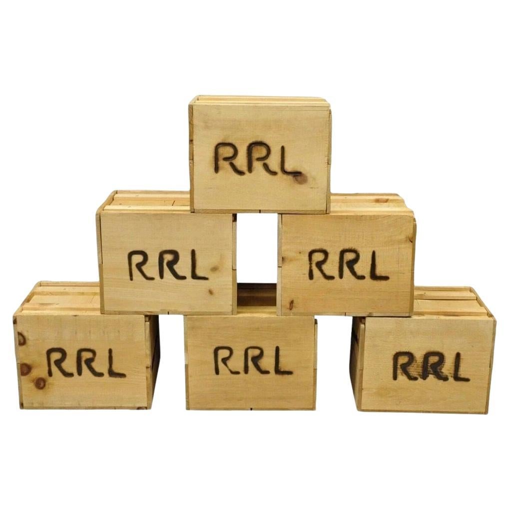 RRL Wooden Sliding Lid Crate Ralph Lauren? Perishable Burn Mark Storage Box For Sale