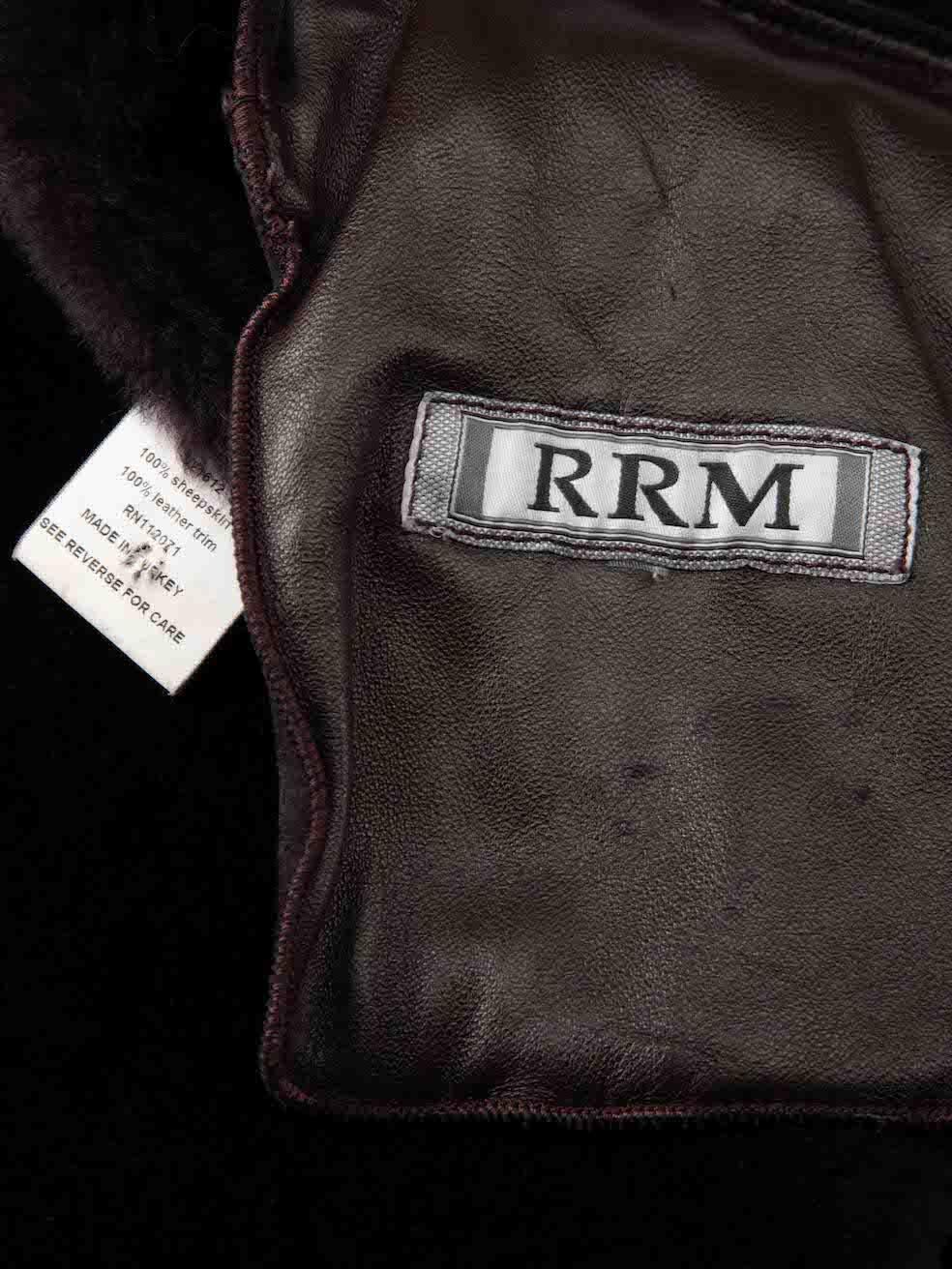 RRM Burgundy Suede Shearling Lined Coat Size M For Sale 2