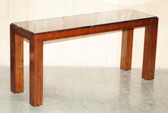 RALPH LAUREN AMERICAN MAHOGANY & CHROME METROPOLITAiN CONSOLE TABLE