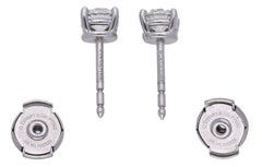 Rrp £11, 500 Tiffany & Co Platinum 1.06 Ct Diamond Solitaire Stud Earrings Pair
