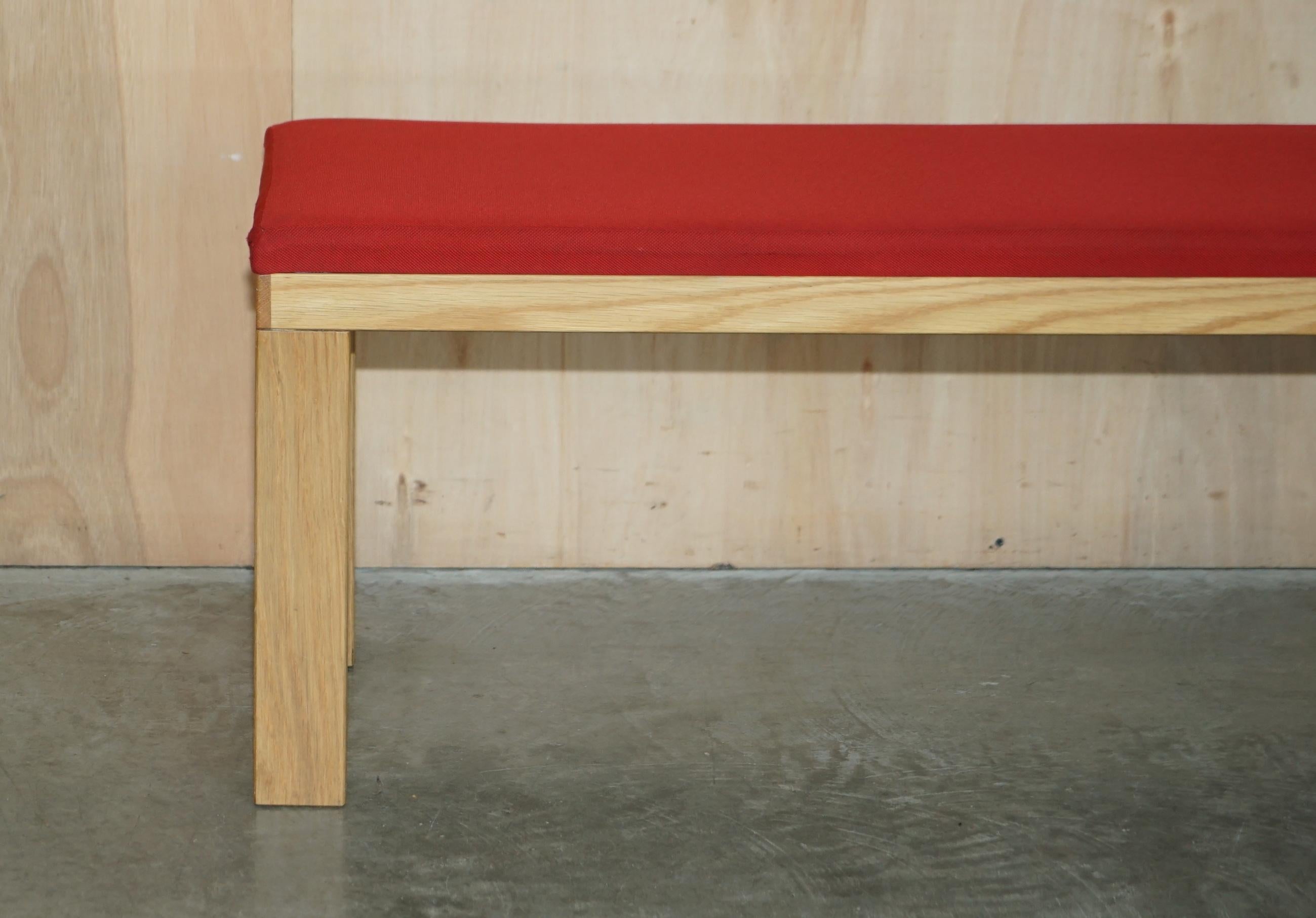 Hand-Crafted Rrp £1200 James Burleigh Red Large Kitchen Dining Table Bench Sizes & Colours For Sale