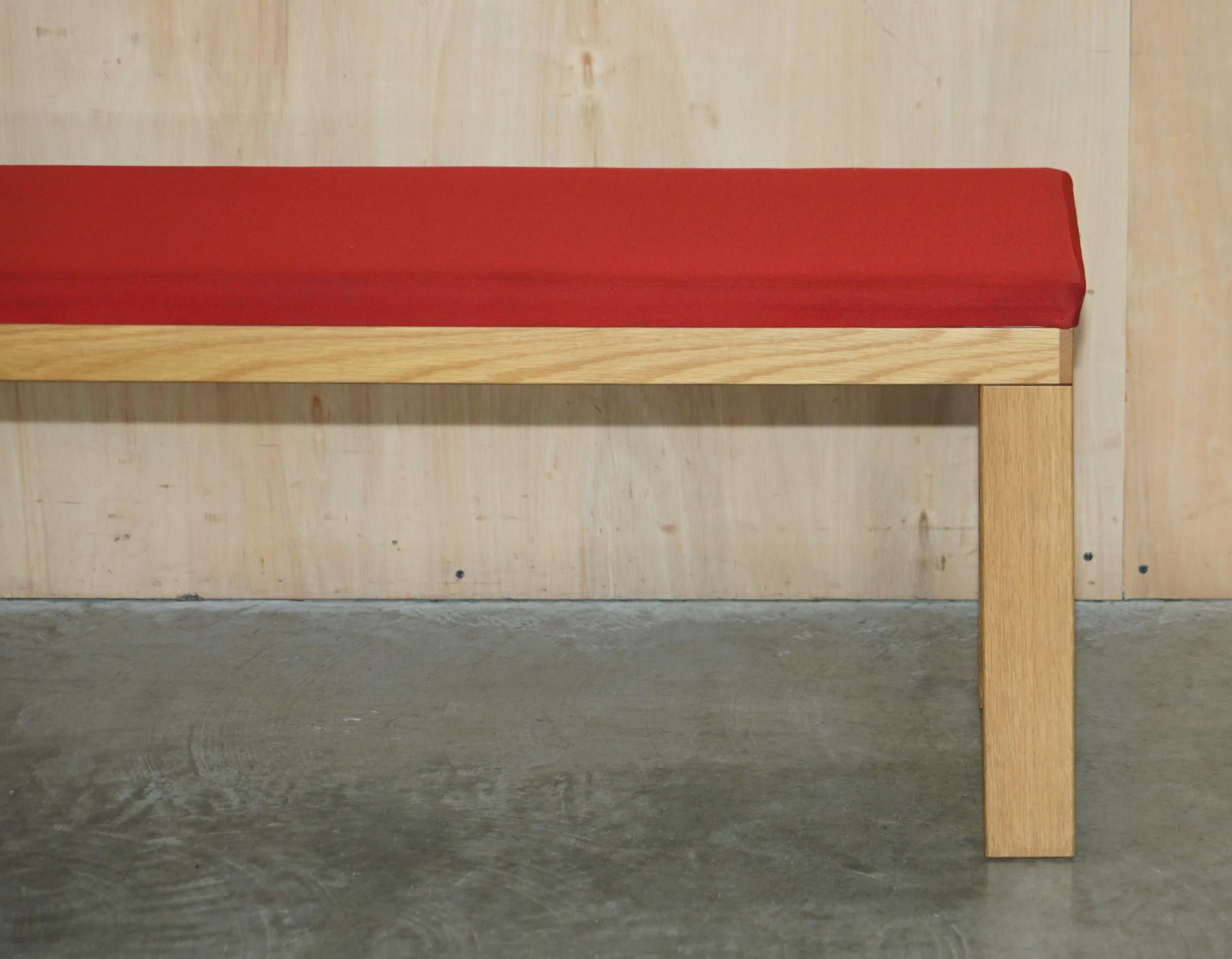 20th Century Rrp £1200 James Burleigh Red Large Kitchen Dining Table Bench Sizes & Colours For Sale