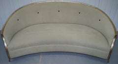 Christopher Guy Suede Leather Upholstery Curved Sofa Gold Leaf Paint