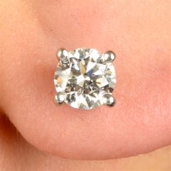 Rrp £20, 000 Tiffany & Co Platinum 1.40 Ct Diamond Solitaire Stud Earrings Pair