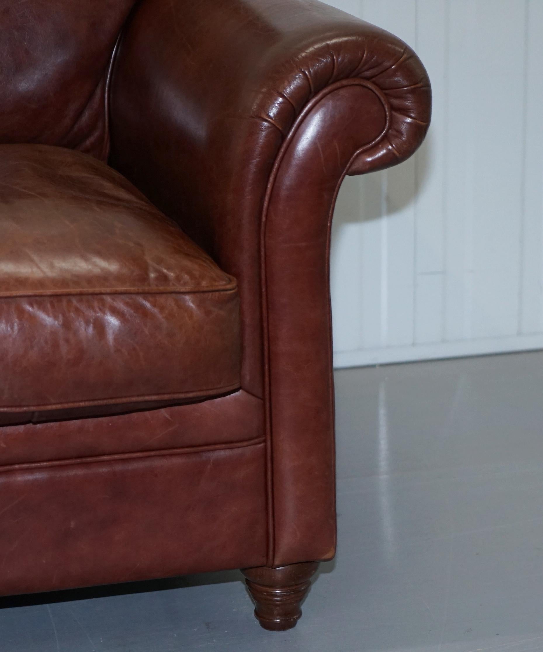 Laura Ashley Mortimer 2 Sofa Bed in Vintage Heritage Brown Leather 7