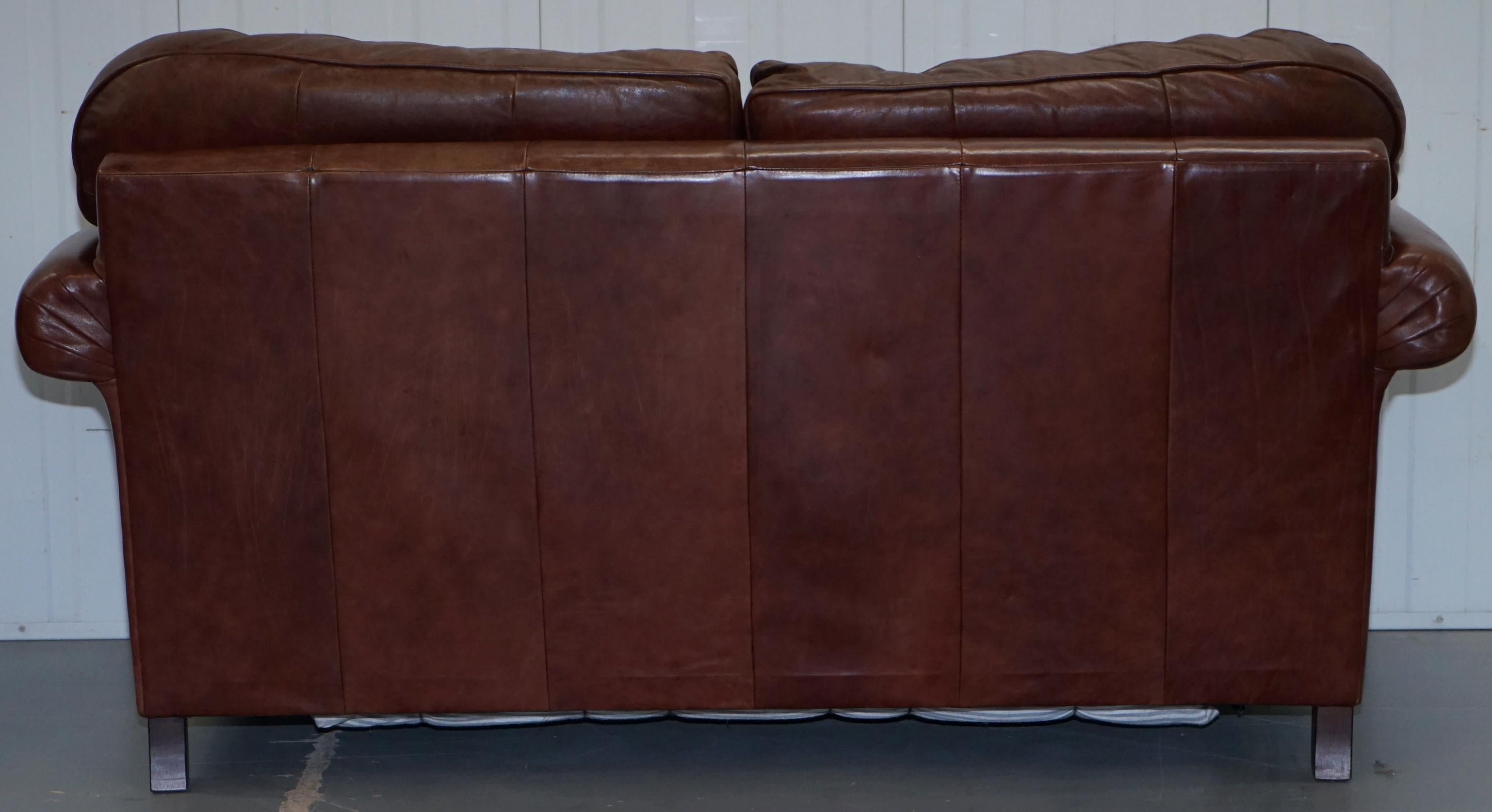 Laura Ashley Mortimer 2 Sofa Bed in Vintage Heritage Brown Leather 11
