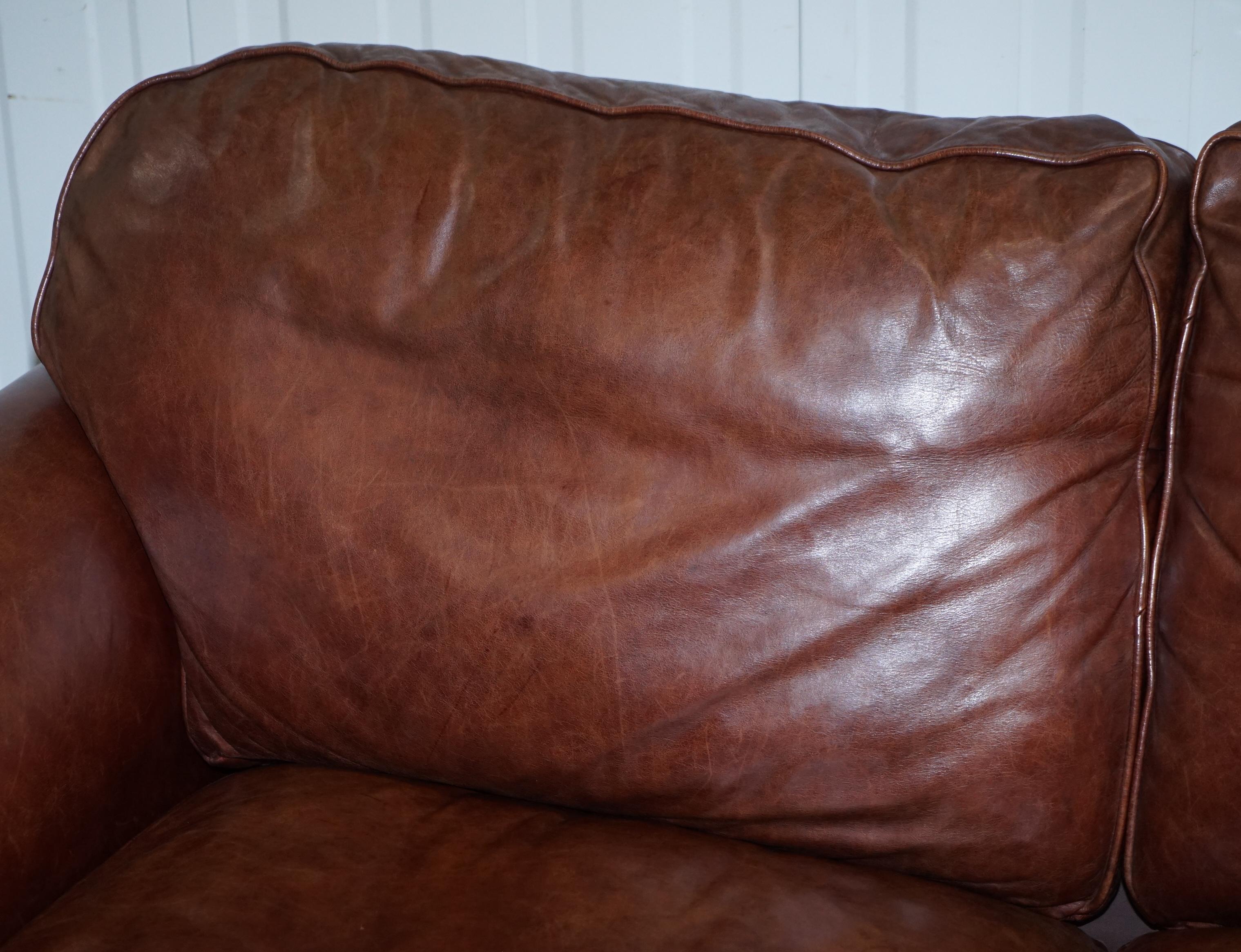 Unknown Laura Ashley Mortimer 2 Sofa Bed in Vintage Heritage Brown Leather