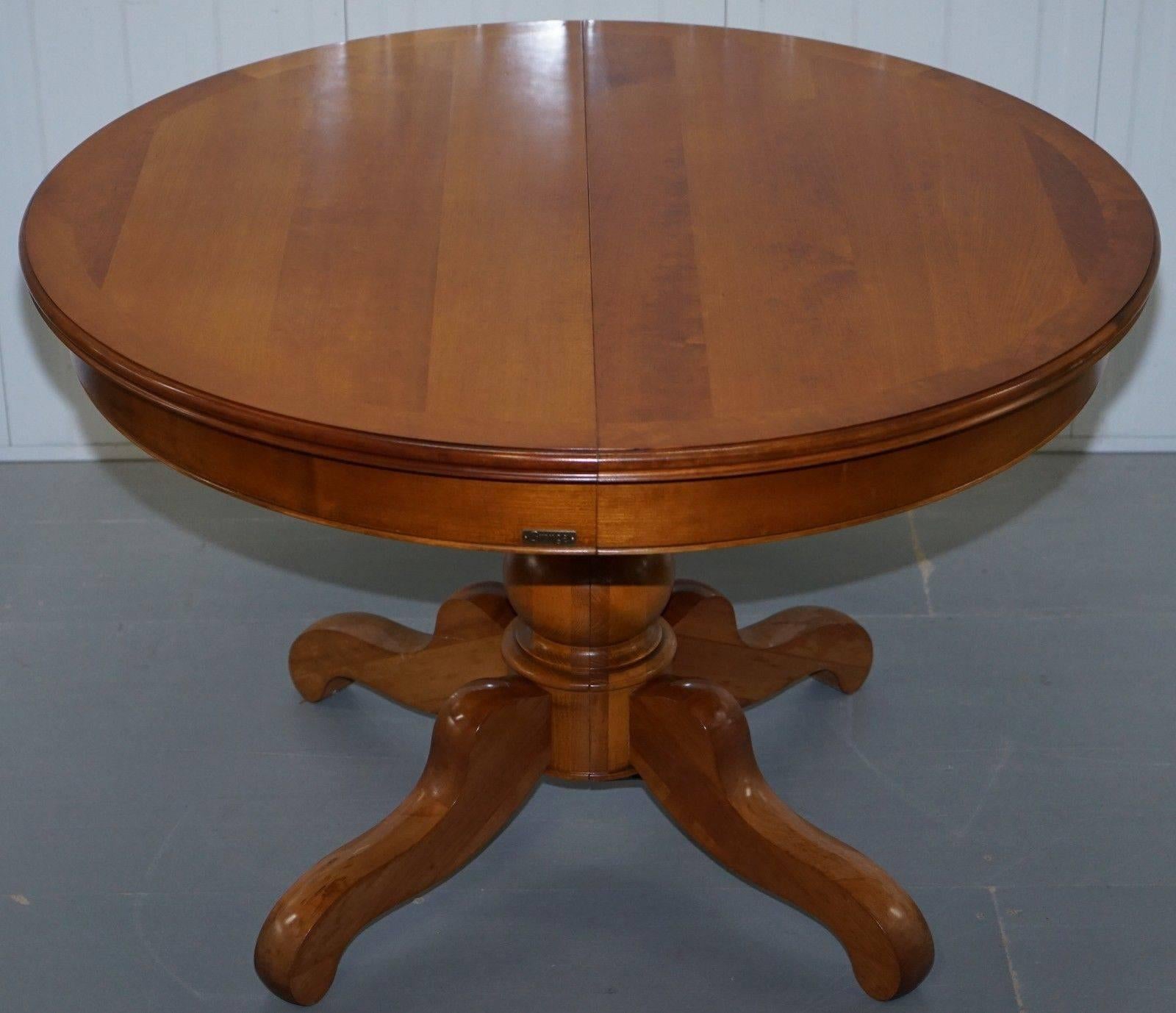 French Provincial Grange Handmade France Cherrywood Extending Dining Table and Six Chairs