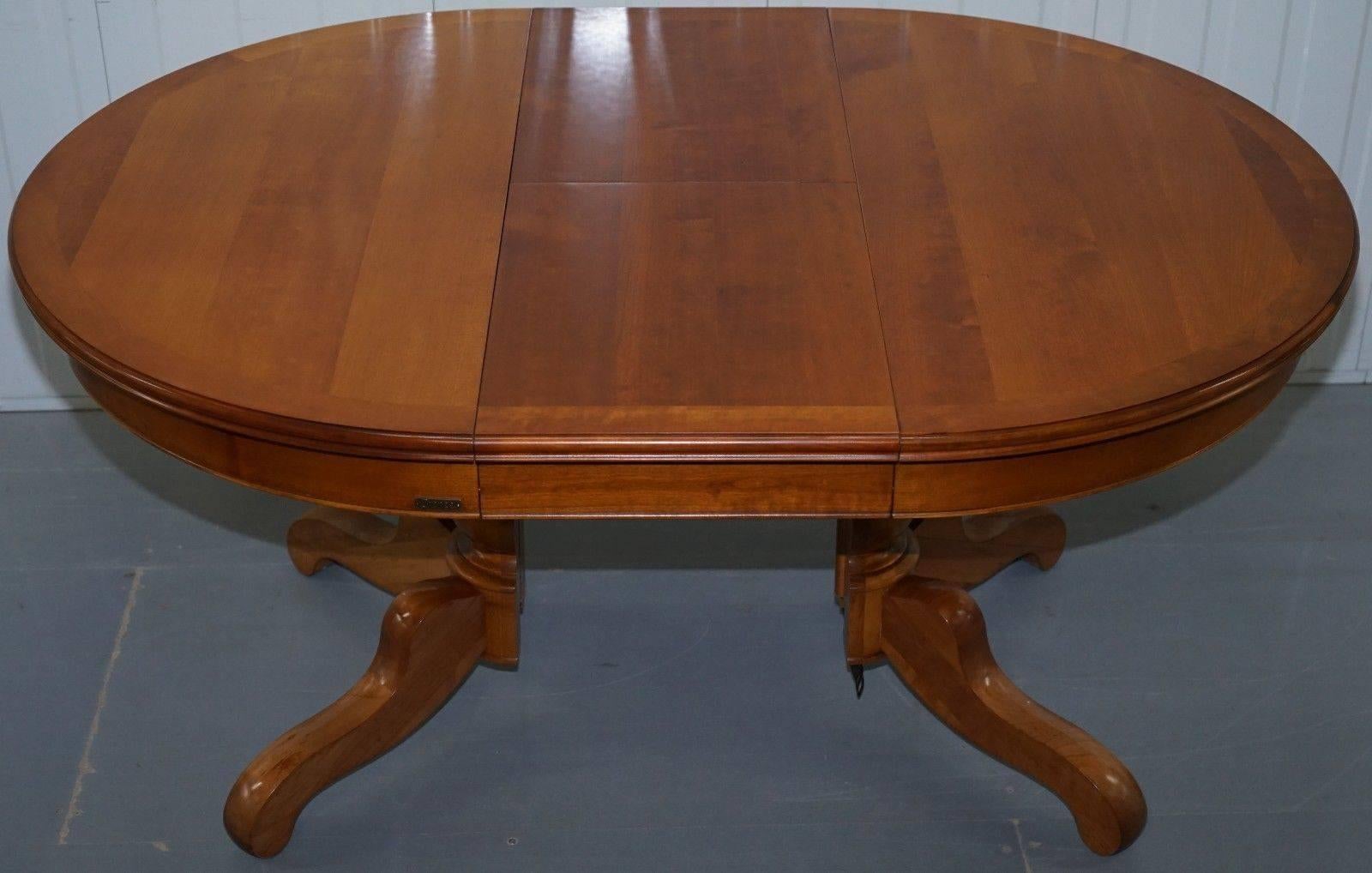 Hand-Crafted Grange Handmade France Cherrywood Extending Dining Table and Six Chairs