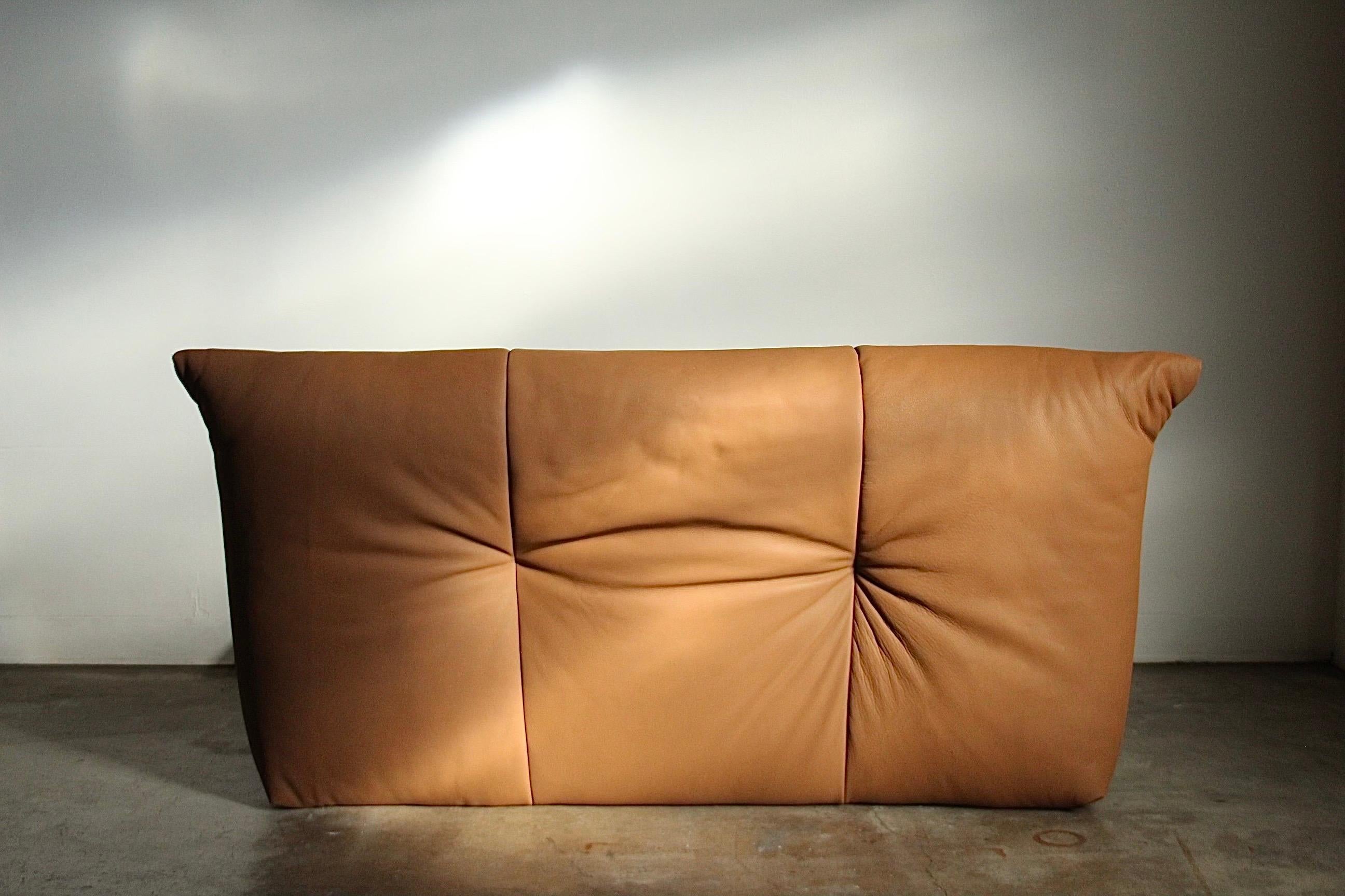 Michel Ducaroy Style Modular Leather Corner Sofa, 1970s 13