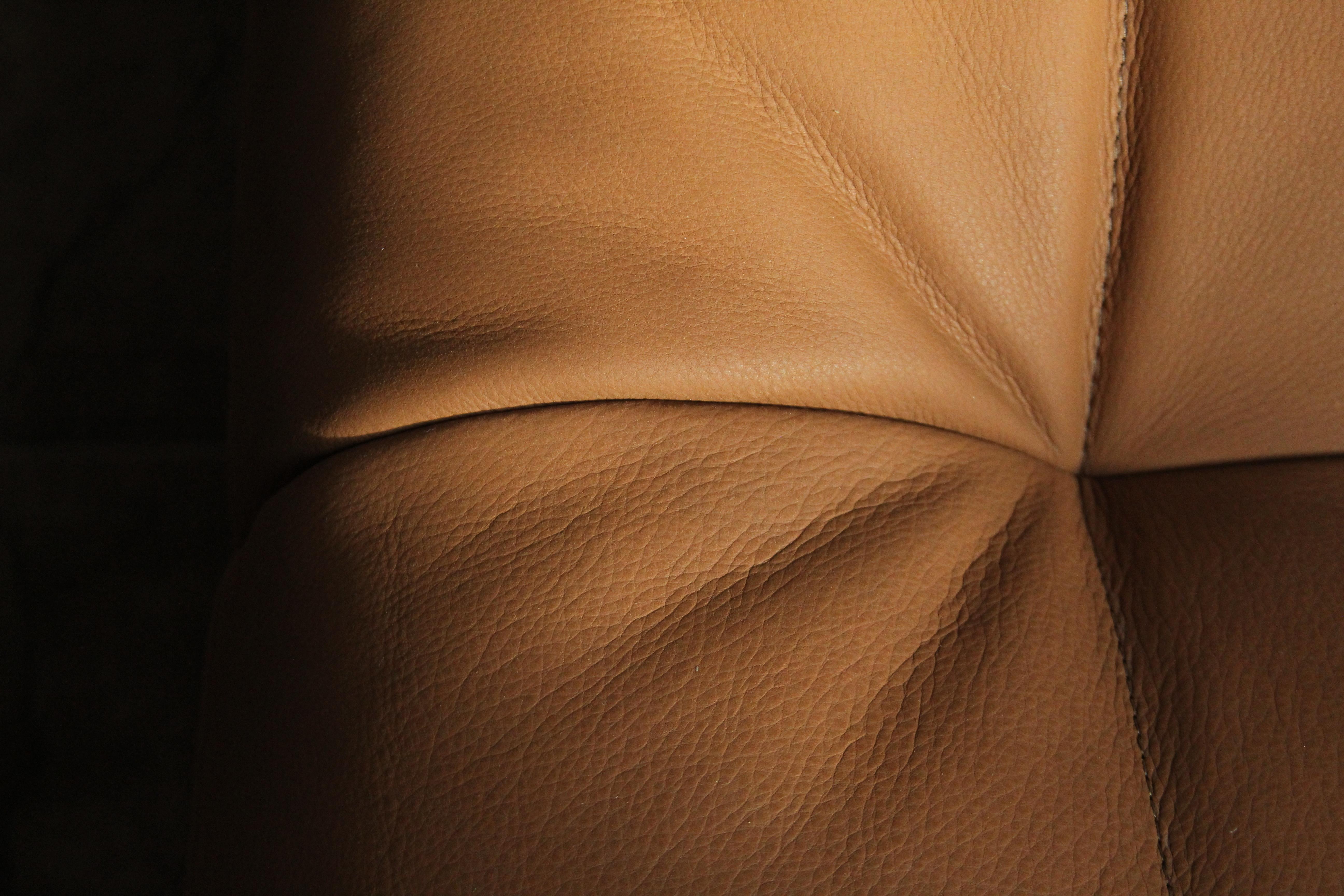 Late 20th Century Michel Ducaroy Style Modular Leather Corner Sofa, 1970s