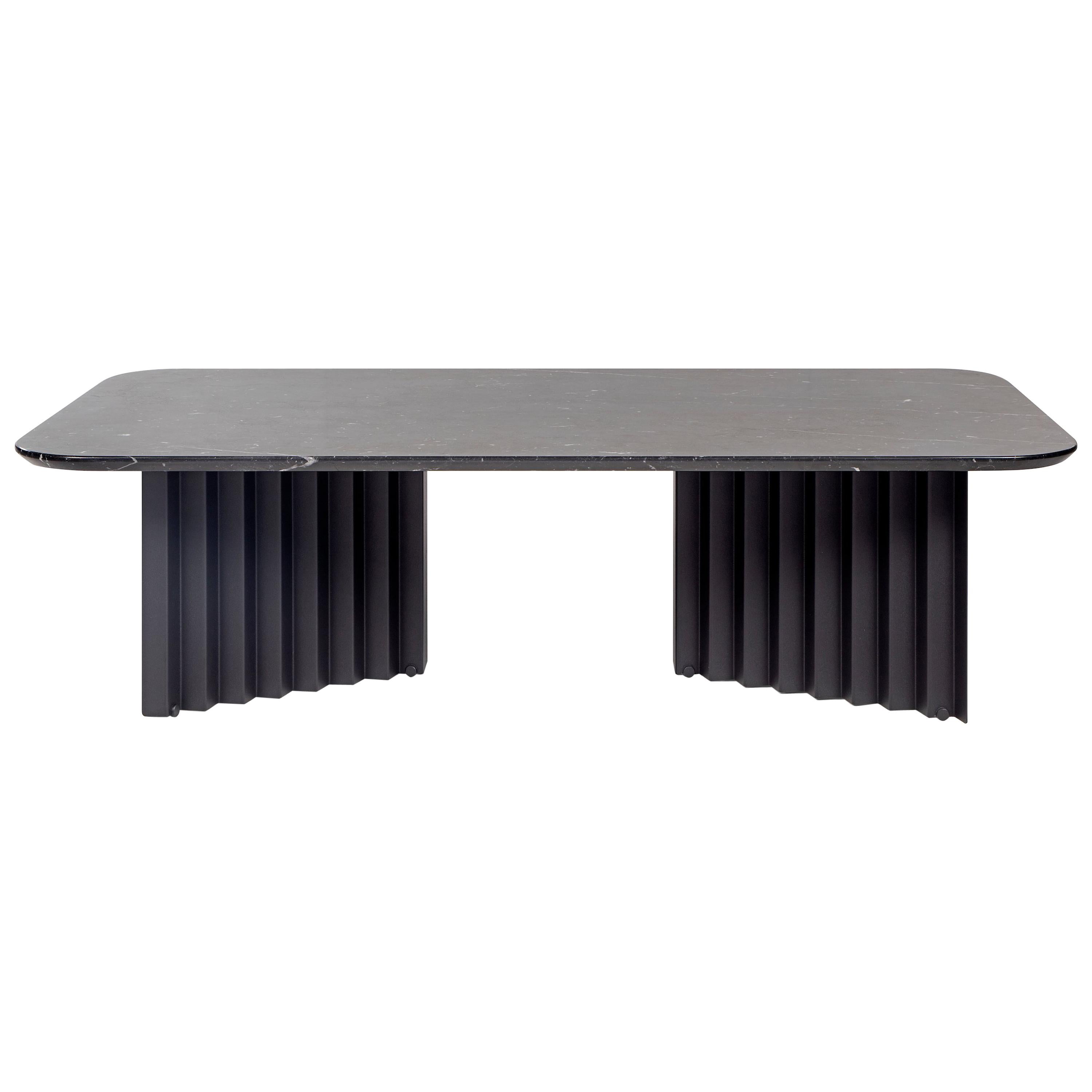 RS Barcelona Plec Large Table in Black Marble by A.P.O.