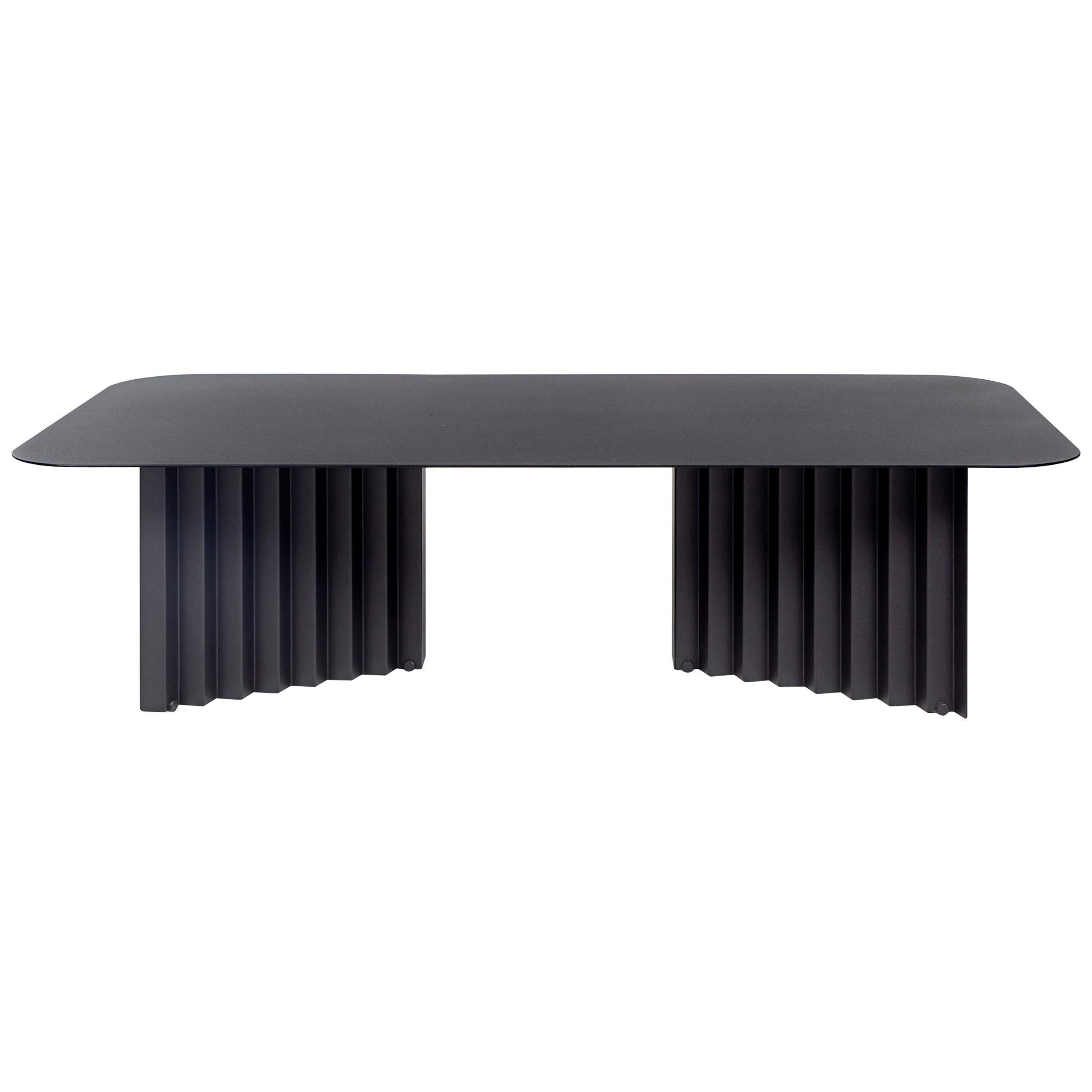 RS Barcelona Plec Large Table in Black Metal by A.P.O.
