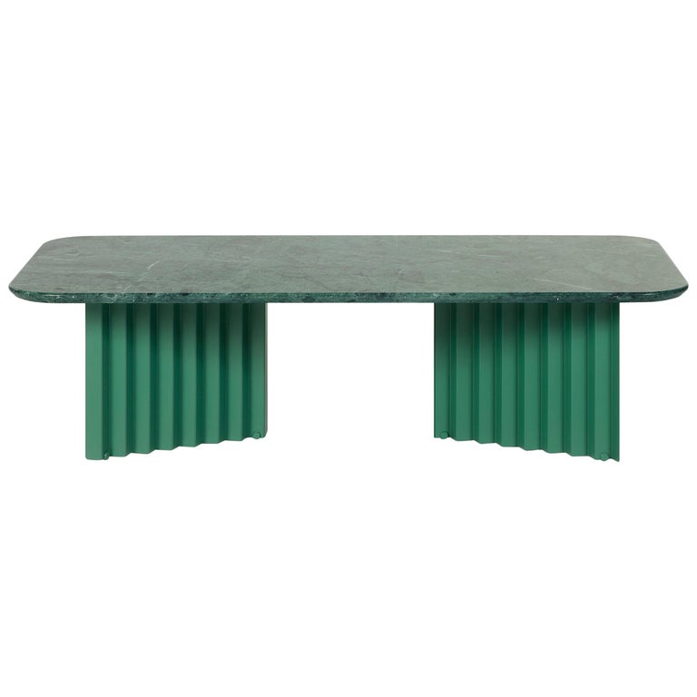 RS Barcelona Plec Large Table in Large Marble Green by A.P.O. For Sale