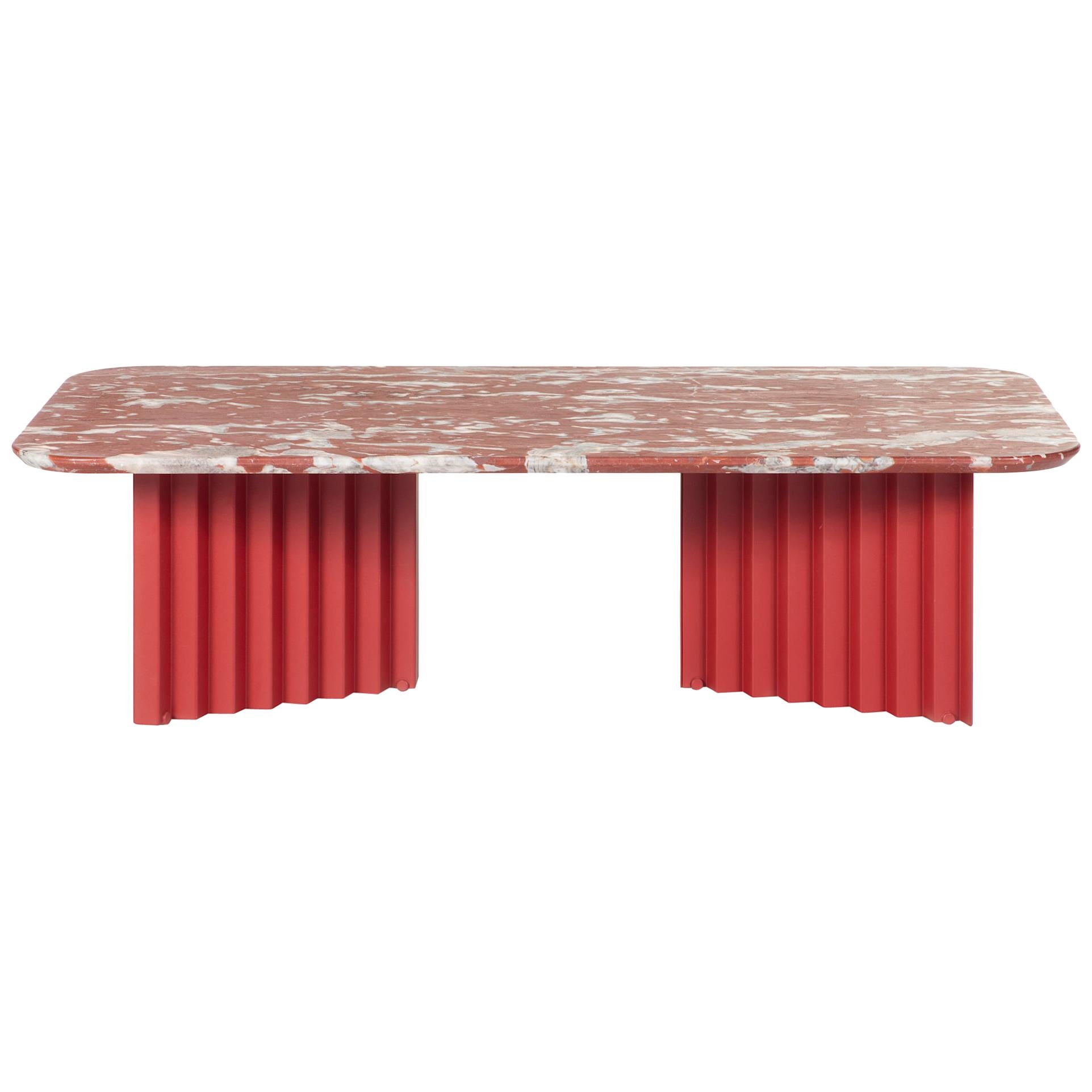 RS Barcelona Plec Large Table in Red Marble by A.P.O. For Sale