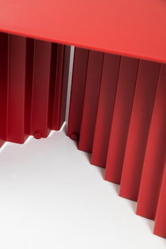 RS Barcelona Plec Large Table in Red Metal by A.P.O.
