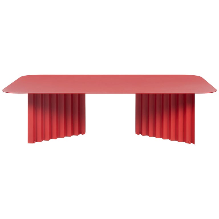 RS Barcelona Plec Large Table in Red Metal by A.P.O. For Sale