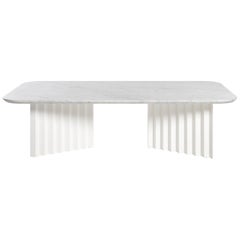 RS Barcelona Plec Large Table in White Marble by A.P.O.