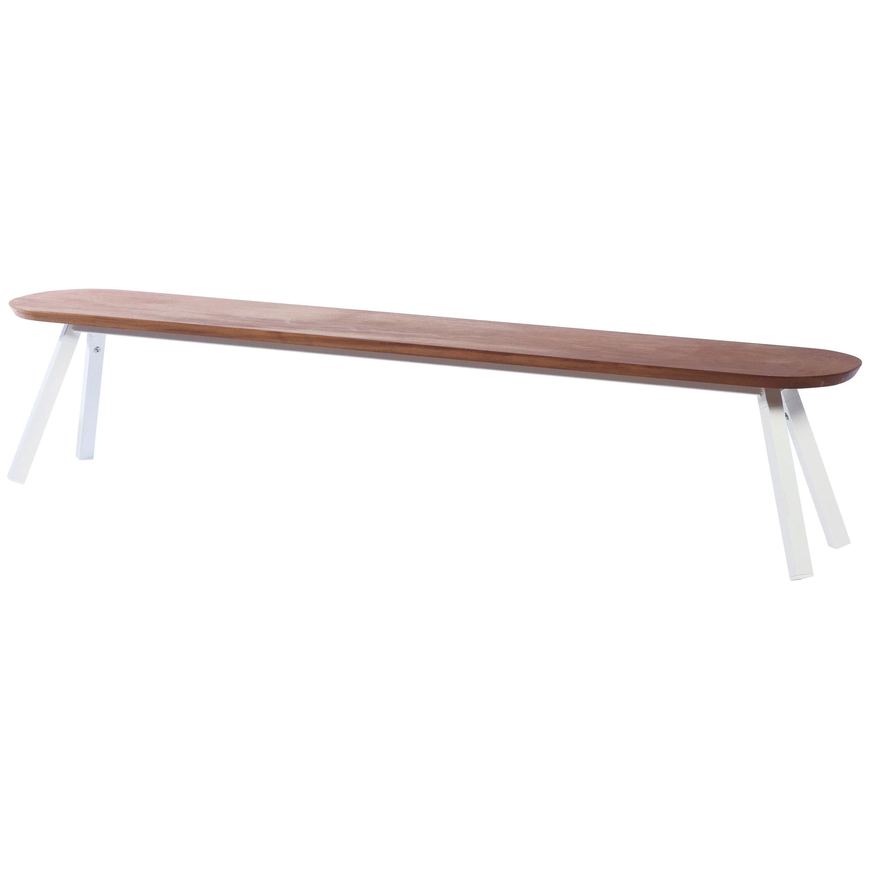 RS Barcelona You and Me 220 Bench in Iroko with White Legs by A.P.O. For Sale