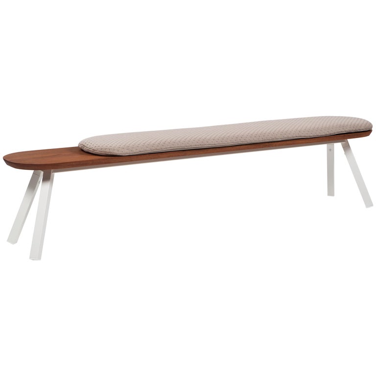 Rs Barcelona Large You And Me Bench With Short Linen Seat Cushion