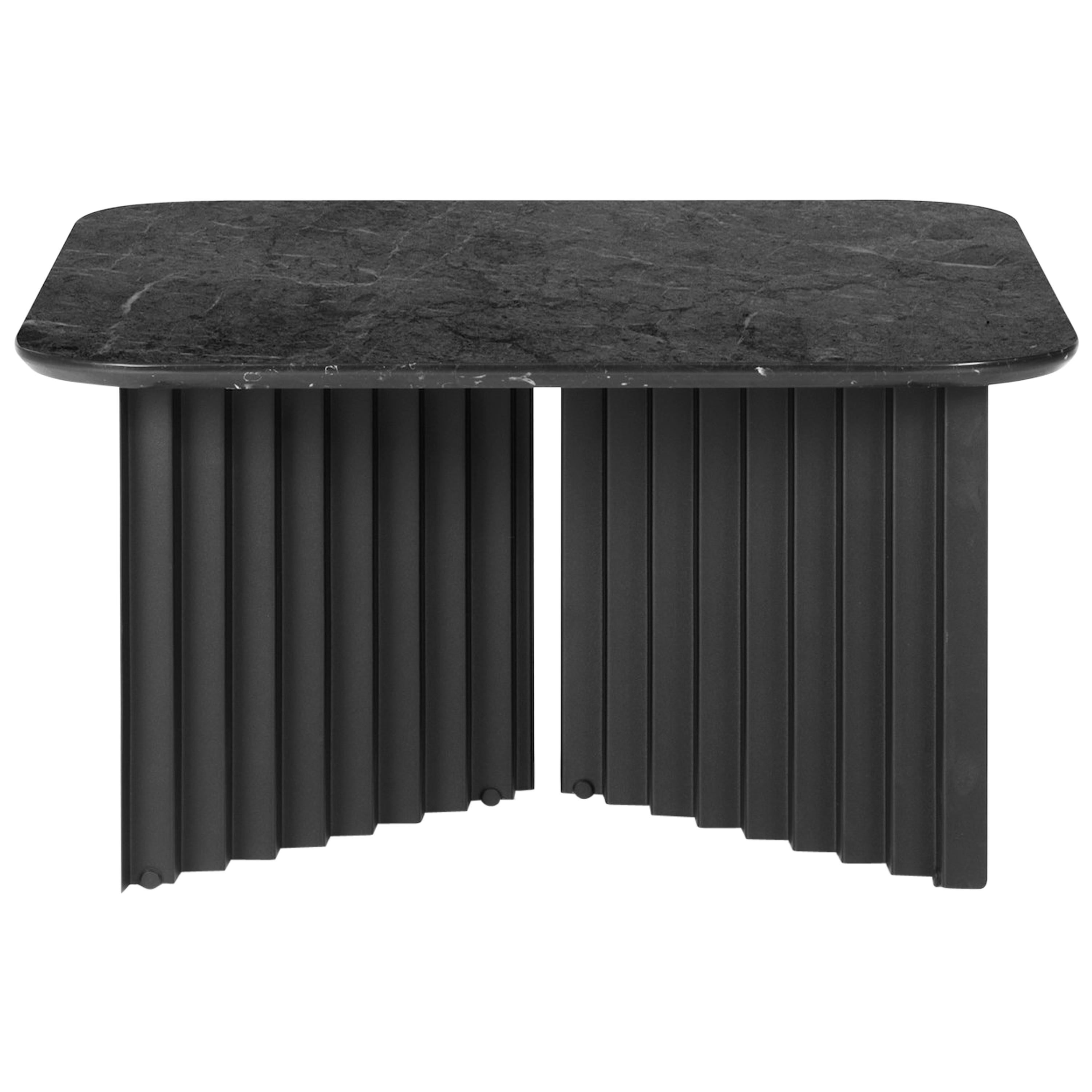 RS Barcelona Plec Medium Table in Black Marble by A.P.O. For Sale